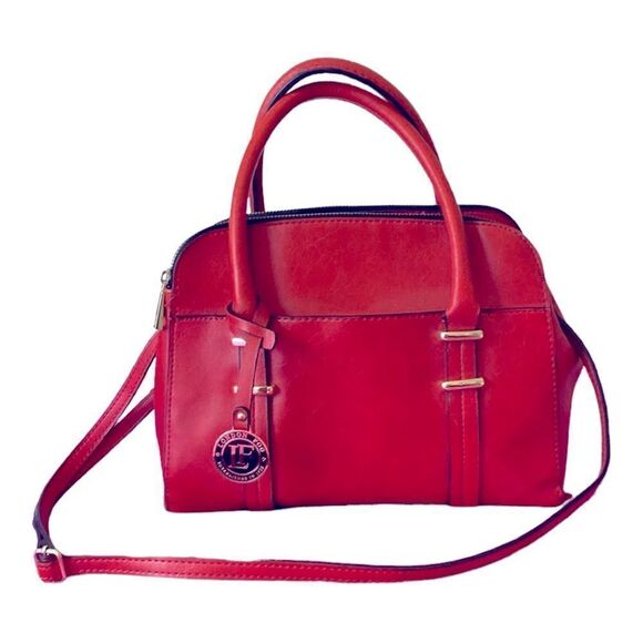 London Fog Vegan Leather Shoulder Satchel Bag - Picture 1 of 15